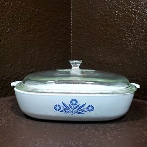VTG Corning Ware Pyroceram Blue Cornflower Ceramic A-10-B 10 in casserole